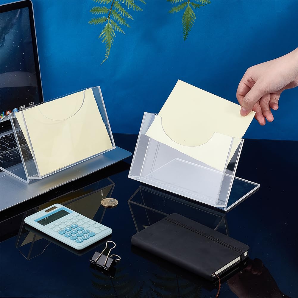 OLYCRAFT 6pz Espositore per Biglietti Trasparente Porta Cartoline In Acrilico 10.7x15.6cm Porta Brochure per Cartoline per Biglietti Organizzatore per Scrivania Tavolo per Casa Ufficio Menu