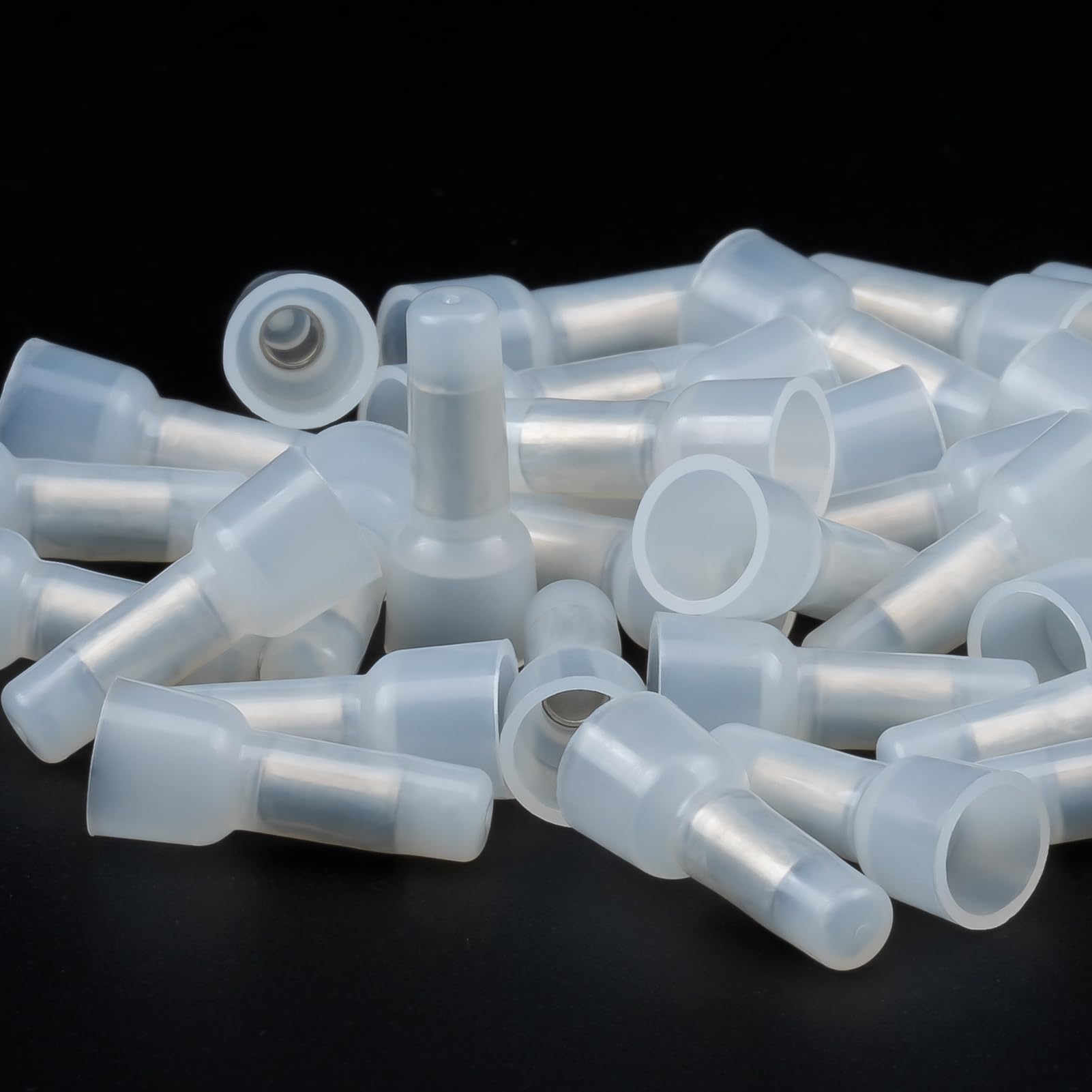 AIRIC Closed End Crimp Connectors 22-16 AWG 100 Pcs Wire Splice Caps Electrical Connector Terminals Copper Core and Nylon Wiring Cap Crimps Terminal