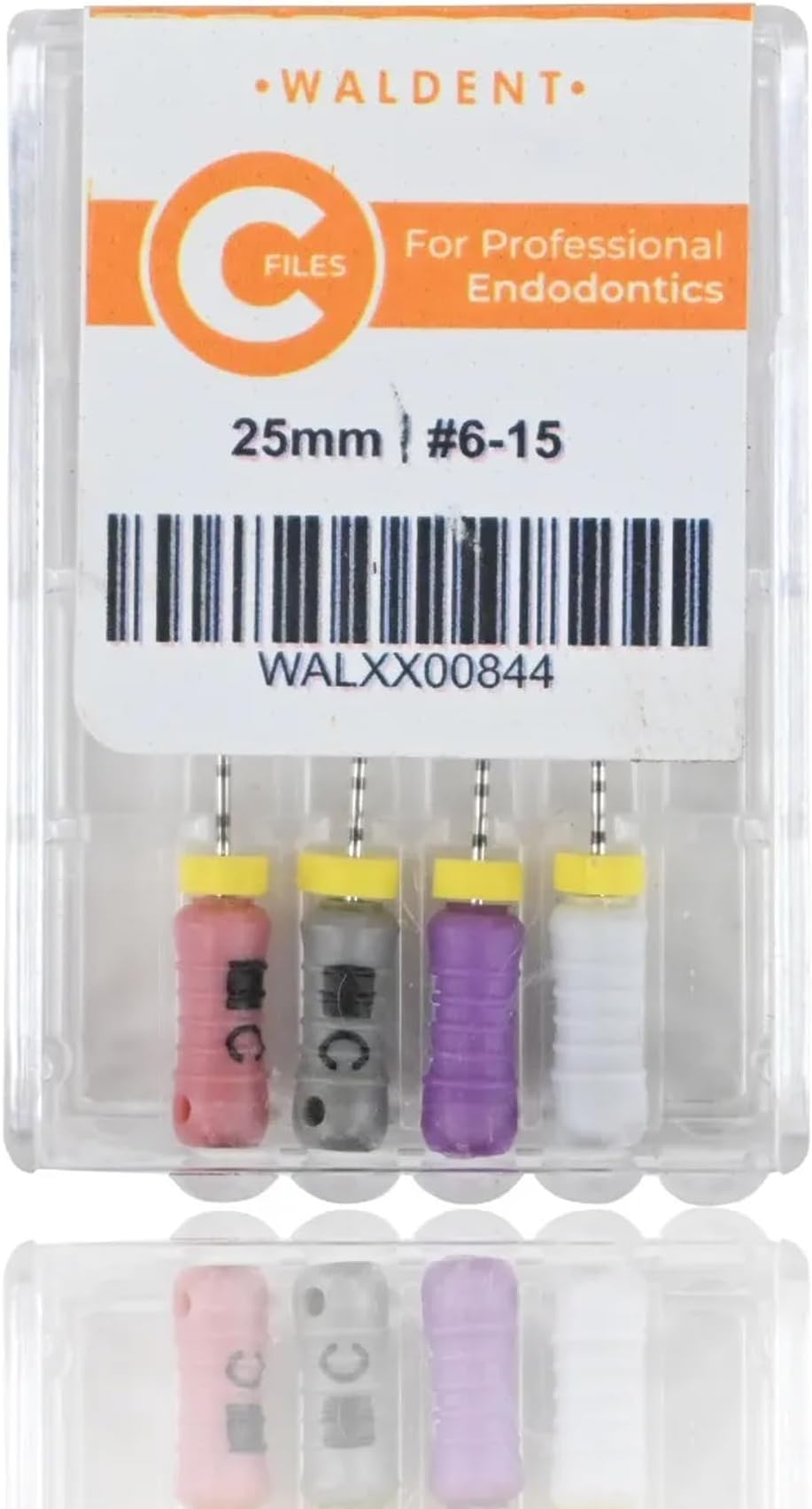 C File 25mm Assorted #6-15 | Stainless Steel Endodontic Hand Files for Root Canal Negotiation | Flexible & Durable | Pre-Curved Tip for Calcified Canals