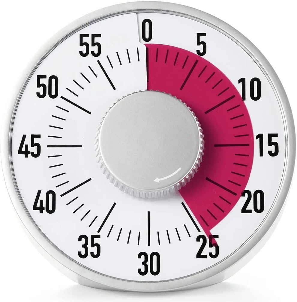 Round Mechanical Countdown Timer Classroom Visual Kitchen with Magnet
