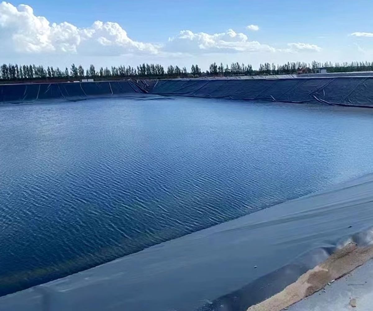 Durable HDPE Outdoor Pond Liner - 0.4mm Thickness Rubber Tarp for Garden - Black Underlayment, 300x100cm (118x39inch) - Ideal for Fish Ponds & Water Gardens