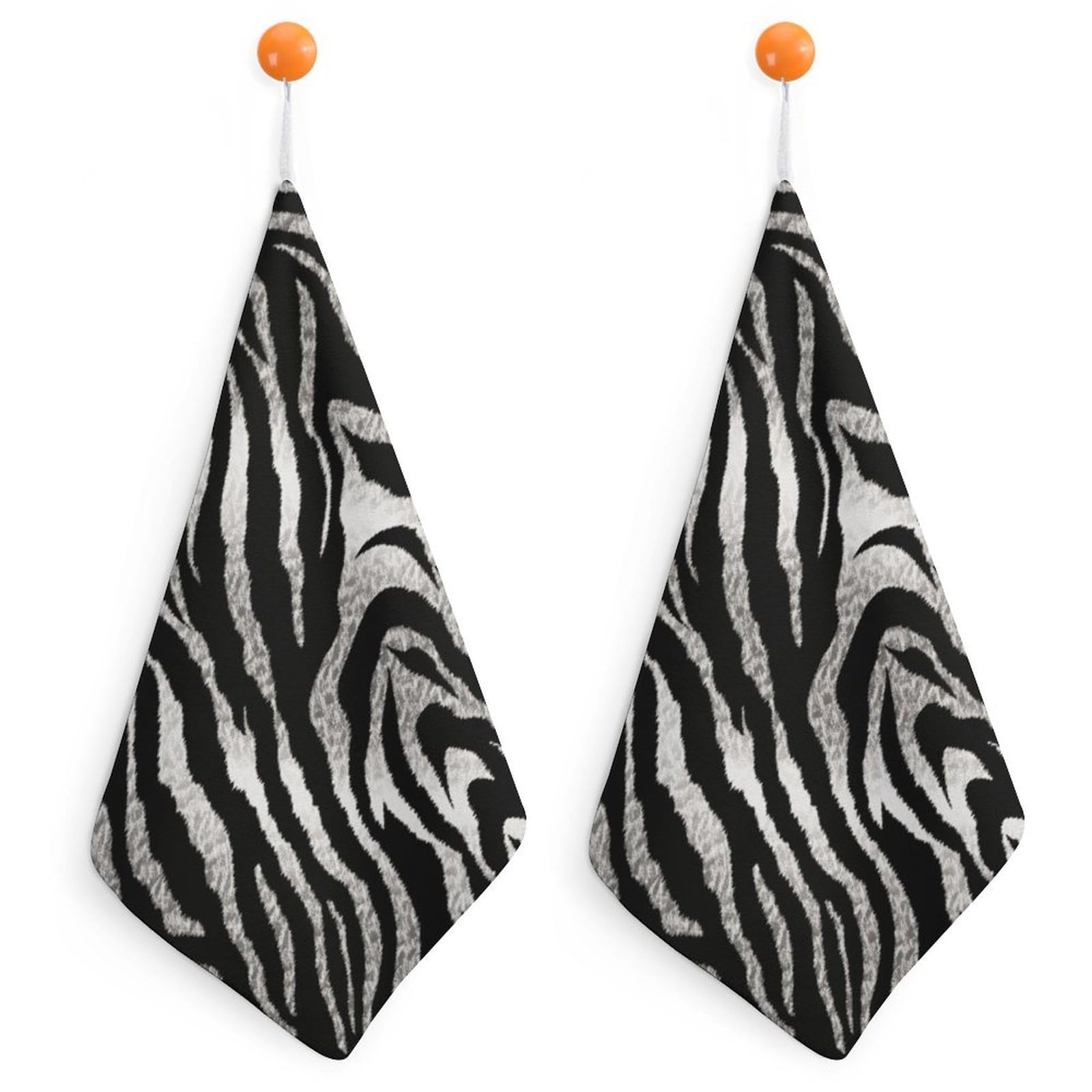 VstaDank Black and White Zebra Print Hand Towel Skin Friendly Face Towel Machine Washable Washcloth Reusable Makeup Remover Cloth Soft Feel Fingertip Towels Multi-Purpose Wash Cloth for Bathroom
