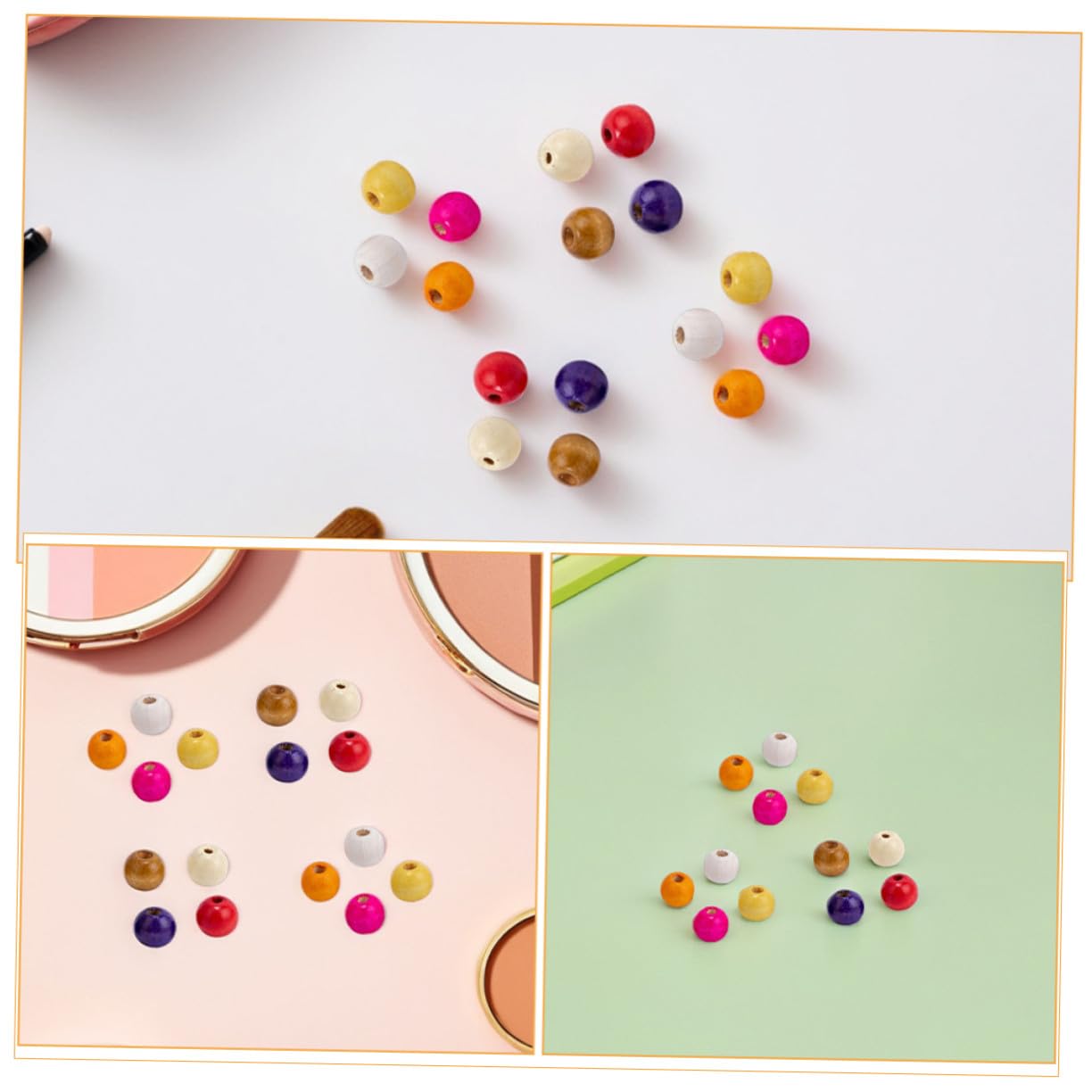 BELLIFFY Cuentas de Madera Naturales Redondas para Bricolaje Joyería y Manualidades Suministros para Hacer Pulseras y Collares Cuentas Espaciadoras Granel Color Aleatorio