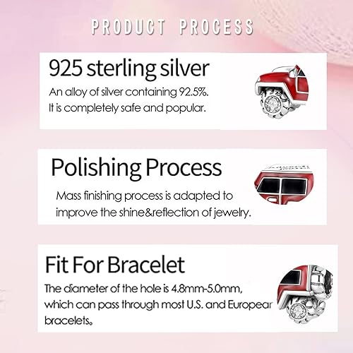 Miniatura 4 de LNQOBU Dijes de plata de ley 925 para pulseras y collares para mujeres y niñas (con una cuenta espaciadora)