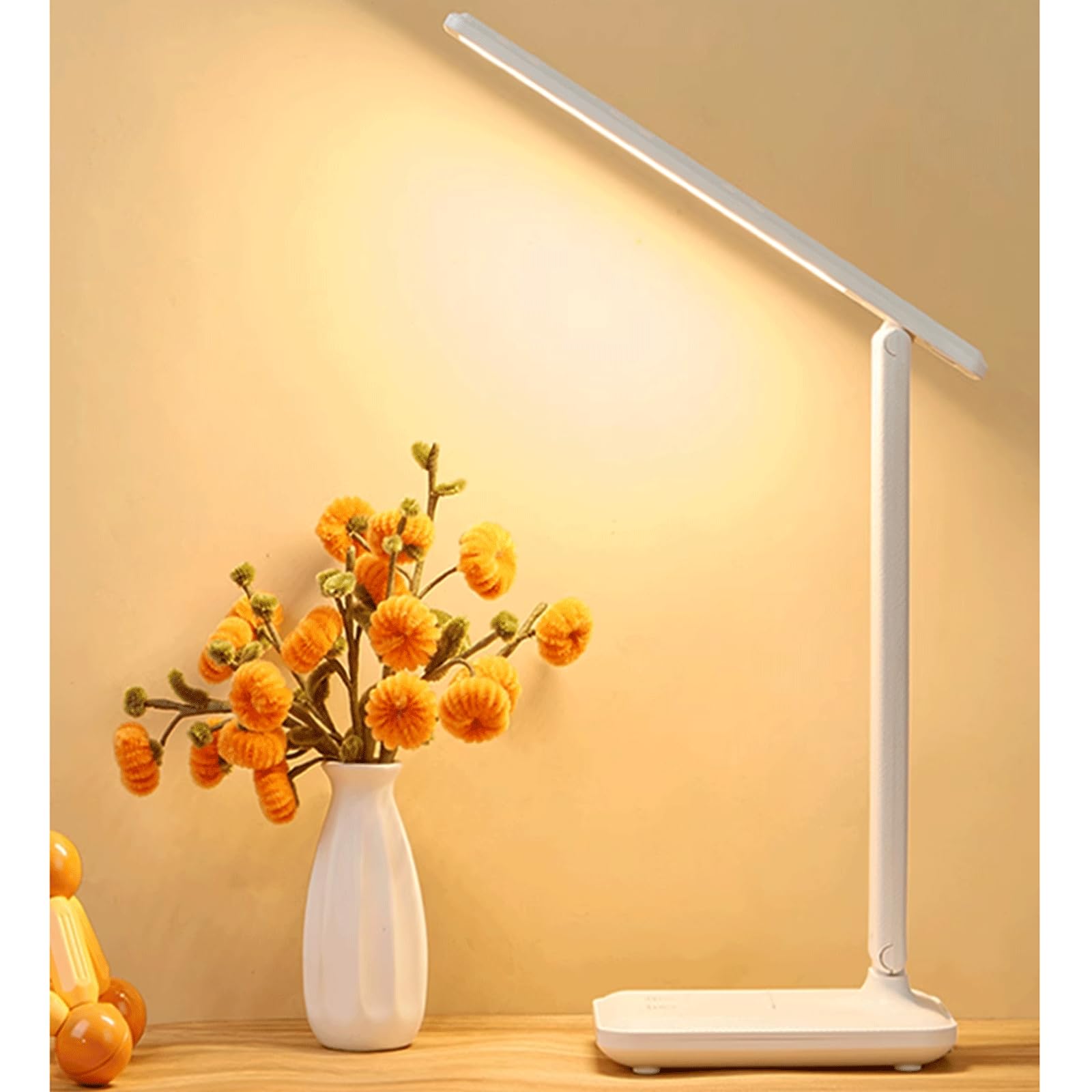 Tischleuchte, LED-Schreibtischlampe, flexible Winkeleinstellung, Aufgabenlampe, 3 Farbmodi, dimmbar, Heimbüro, Schreibtischlampe zum Lesen, Nachttischlampe, Weiß