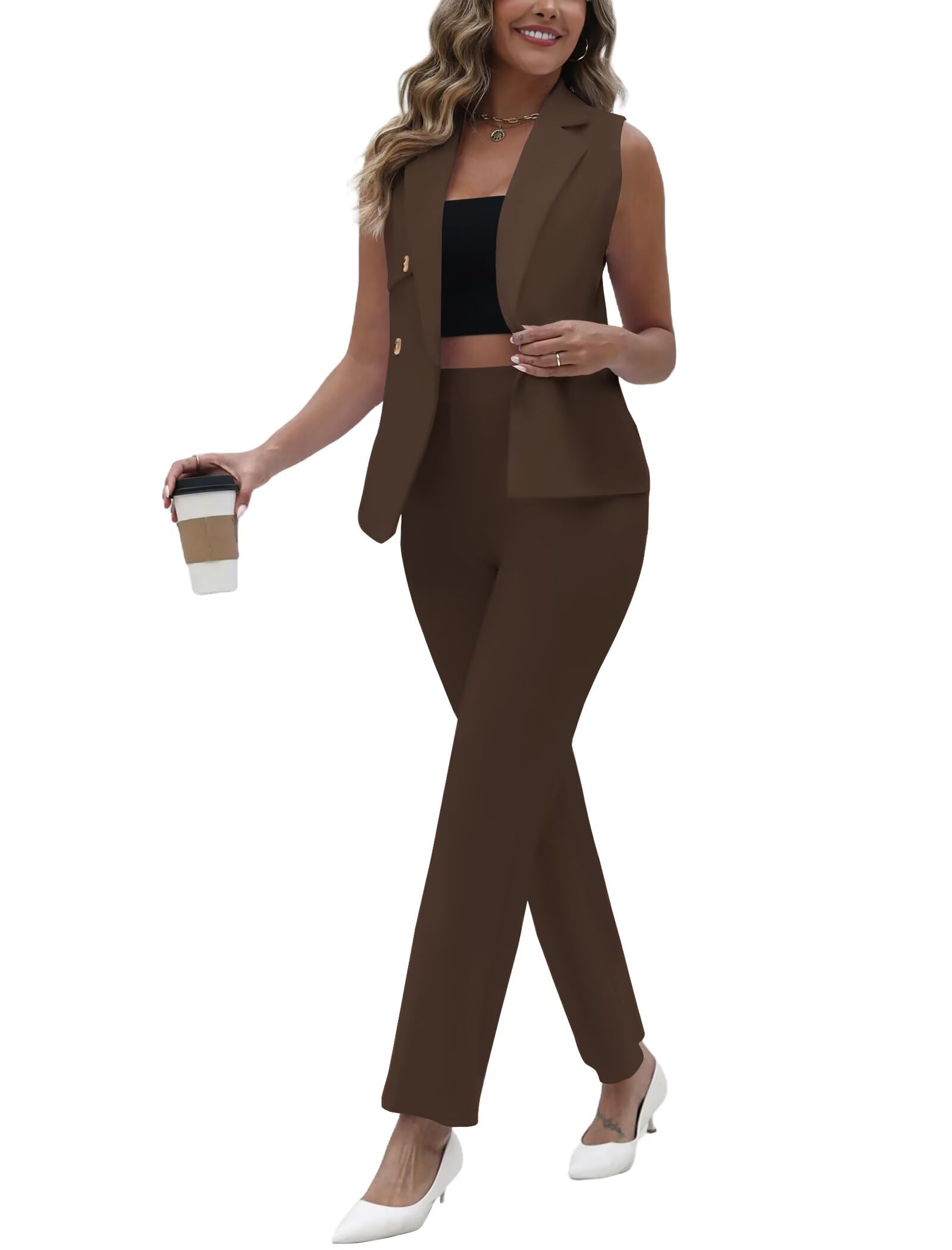 Ophestin Damen Women 2 Piece Suit Sets modern/enganliegend (2er Pack)