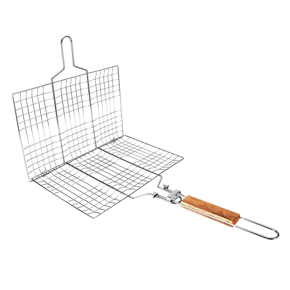 Cesta para Parrilla, Cesta para Asar Pescado, Cesta Portátil de Metal para Barbacoa para Pescado, Verduras Y Gambas, Accesorios para Barbacoa