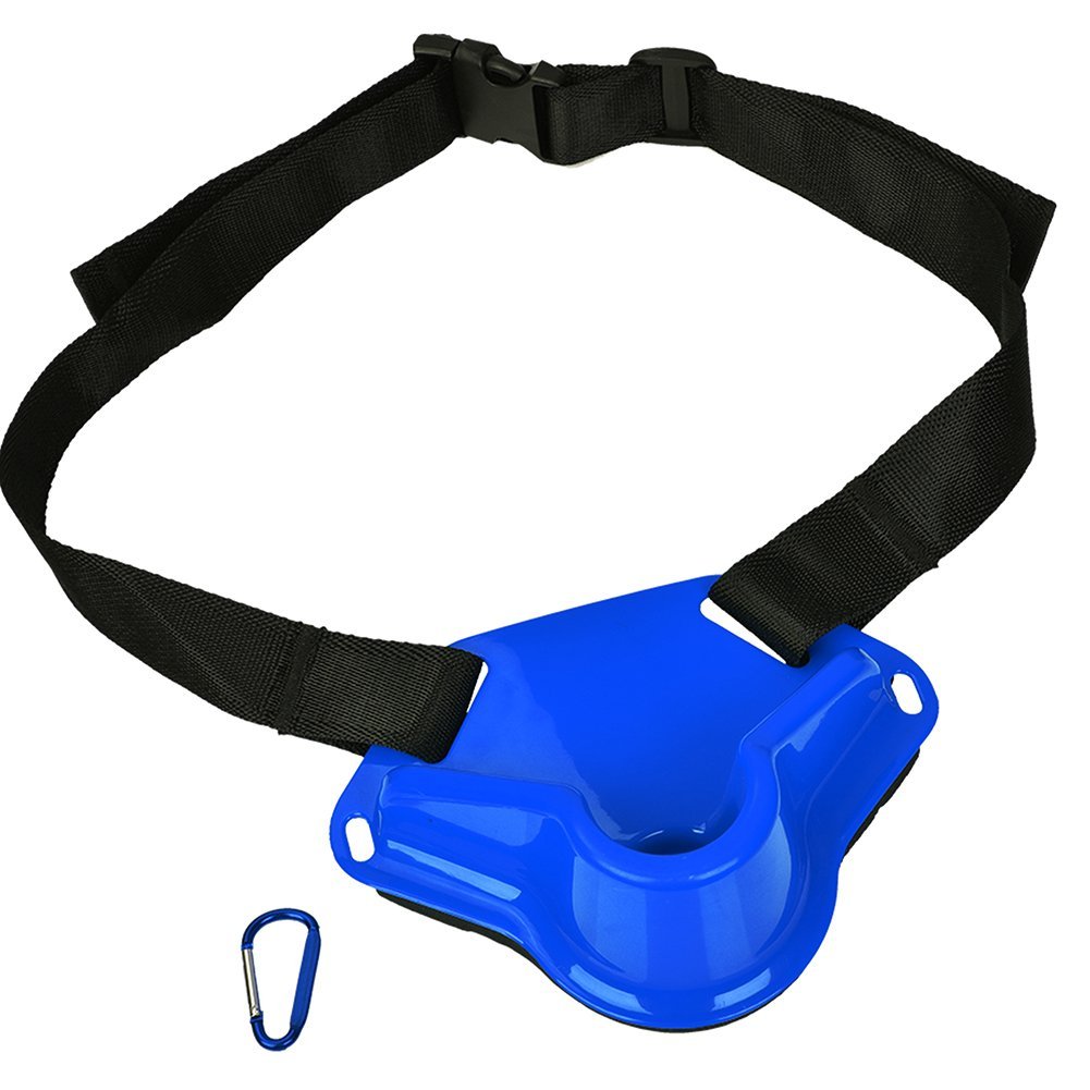 Agatige Fishing Rod Fighting Belt Fishing Belly top Fishing Fighting Waist Adjustable Fishing Rod Holder Belt (blue)