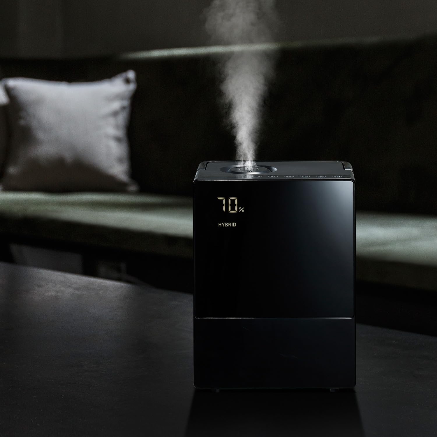 Amazon.co.jp: THREEUP ハイブリッド加湿器 スクエアミスト ブラック