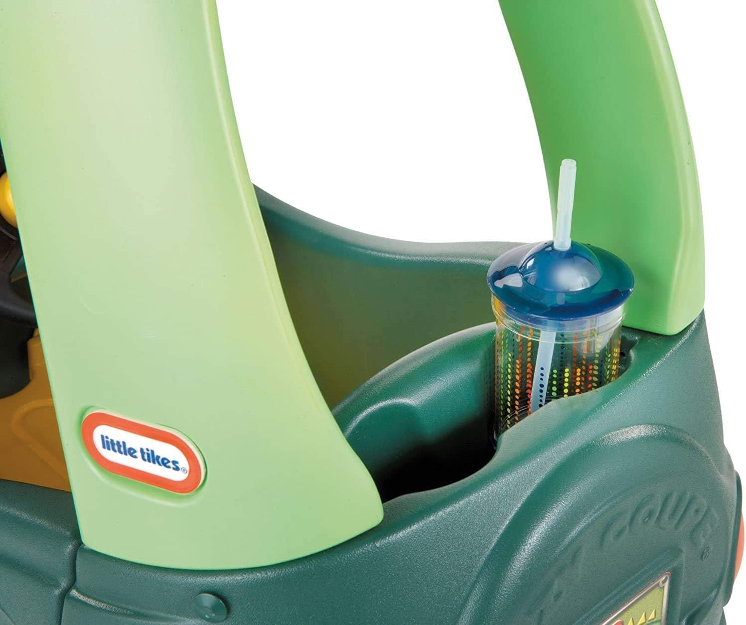 Little Tikes Cozy Coupe Dino - Gioco Cavalcabile, Poggiapiedi Rimovibile, Clacson Che Funziona Davvero, Interruttore di Accensione e Tappo del Serbatoio, età dai 18 Mesi in su