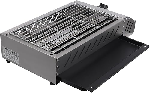 DYRABREST Parrilla de barbacoa eléctrica profesional de 1800 W de acero inoxidable para cocina interiorexterior con temperatura ajustable