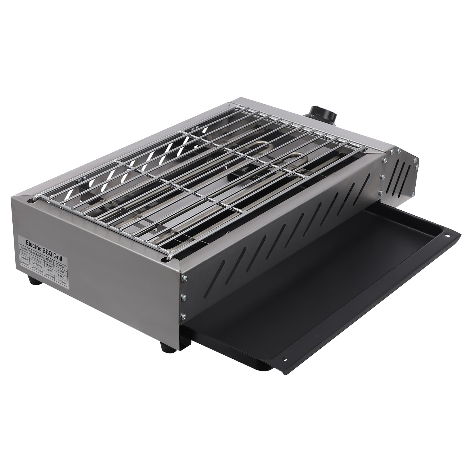 DYRABREST Professional Electric BBQ Grill 1800W Stainless Steel Countertop Grill for Indoor/Outdoor Cooking with Adjustable Temperature