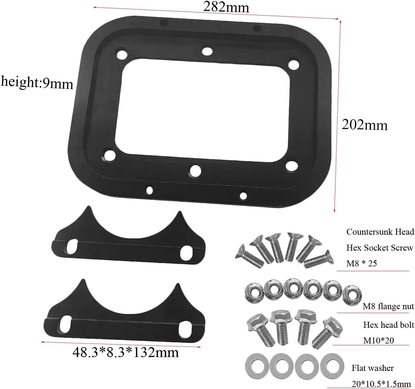X-AVION Black Aluminum Battery Tray - Universal Racing & Trunk Mount for Optima 34/34M/D34/78 Series (Fits Blue/Yellow/Red Top)