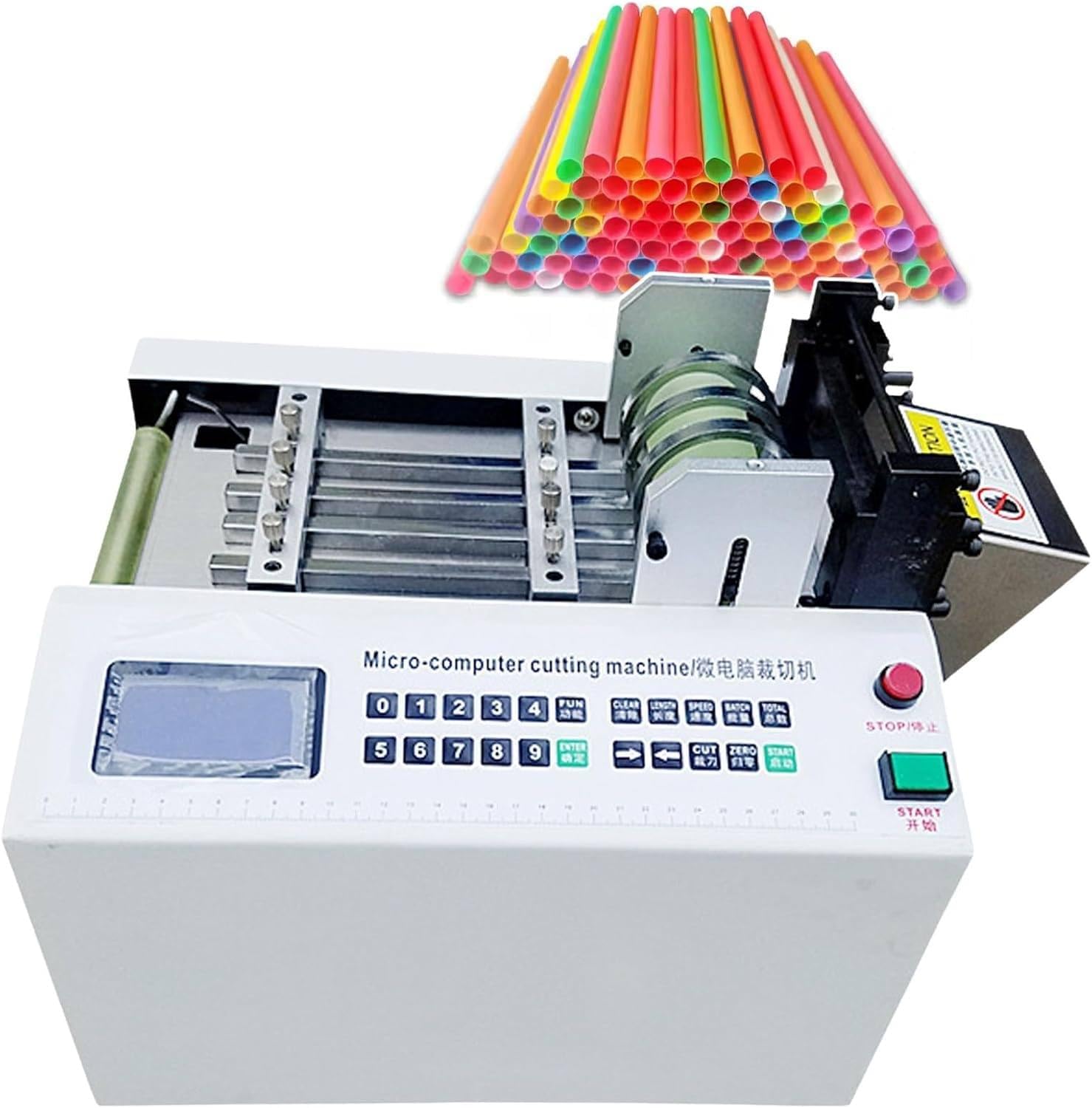 Automatic Electric Heat-Shrink Tube Cutting Machine - Cable & Pipe Cutter with Auto Shutdown Feature, Ideal for Cutting Tubes, Cables, and Small Wires Efficiently