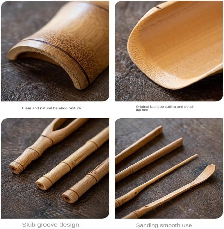 4 Pcs Gongfu Tea Set Chinese Kungfu Tea Tool Tea Ceremony Accessories Tea Needle Tea Scoop Tea Clip Vintage Tea Service Tool for Home Office Teahouse