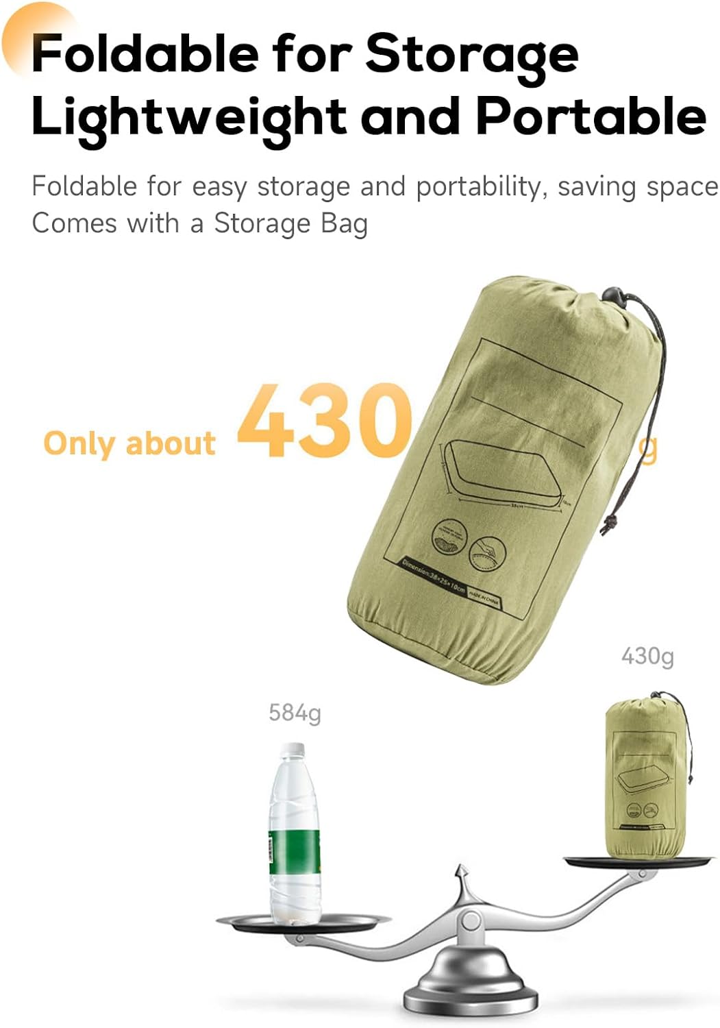 doorslay Memory Foam Pillow, Slow Rebound Portable Travel Pillow with Removable Cover for Neck Support, Camping, Office Nap, Lightweight Compact Design (2PCS)