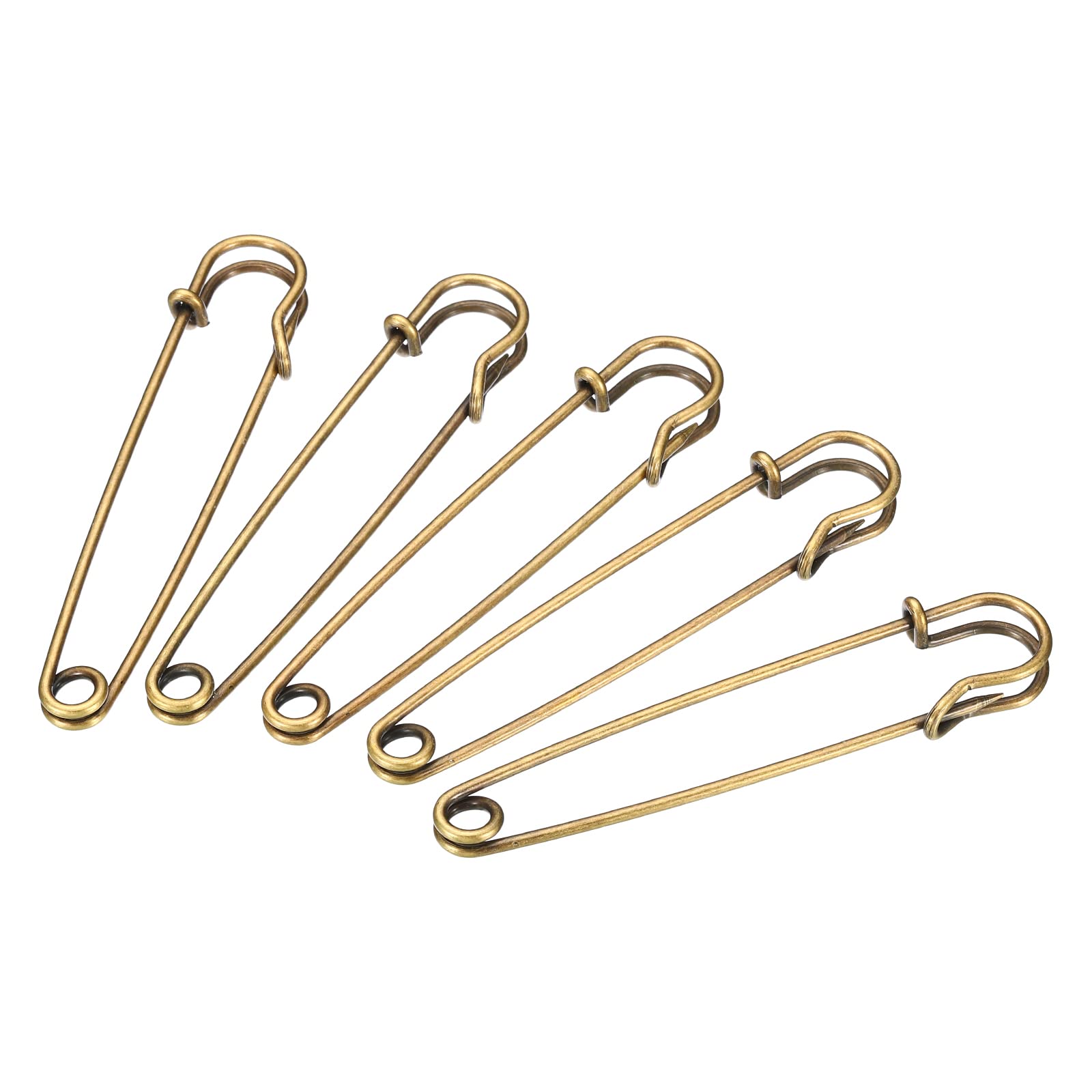 sourcing map Safety Pins 3.94 Inch Large Metal Sewing Pins for Blankets Skirts Crafts Brooch Making Bronze Tone 10Pcs