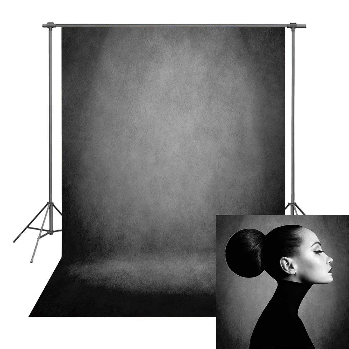 INRUI Retro astratto grigio ritratto fotografia sfondo professionale fotografia foto studio oggetti di scena (1,5 x 2,1 m)