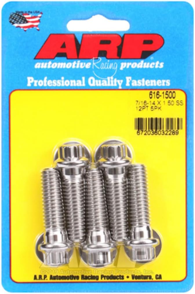 ARP 12pt Bolts 7/16 Inch -14 x 1.500 Stainless Steel 5/pkg