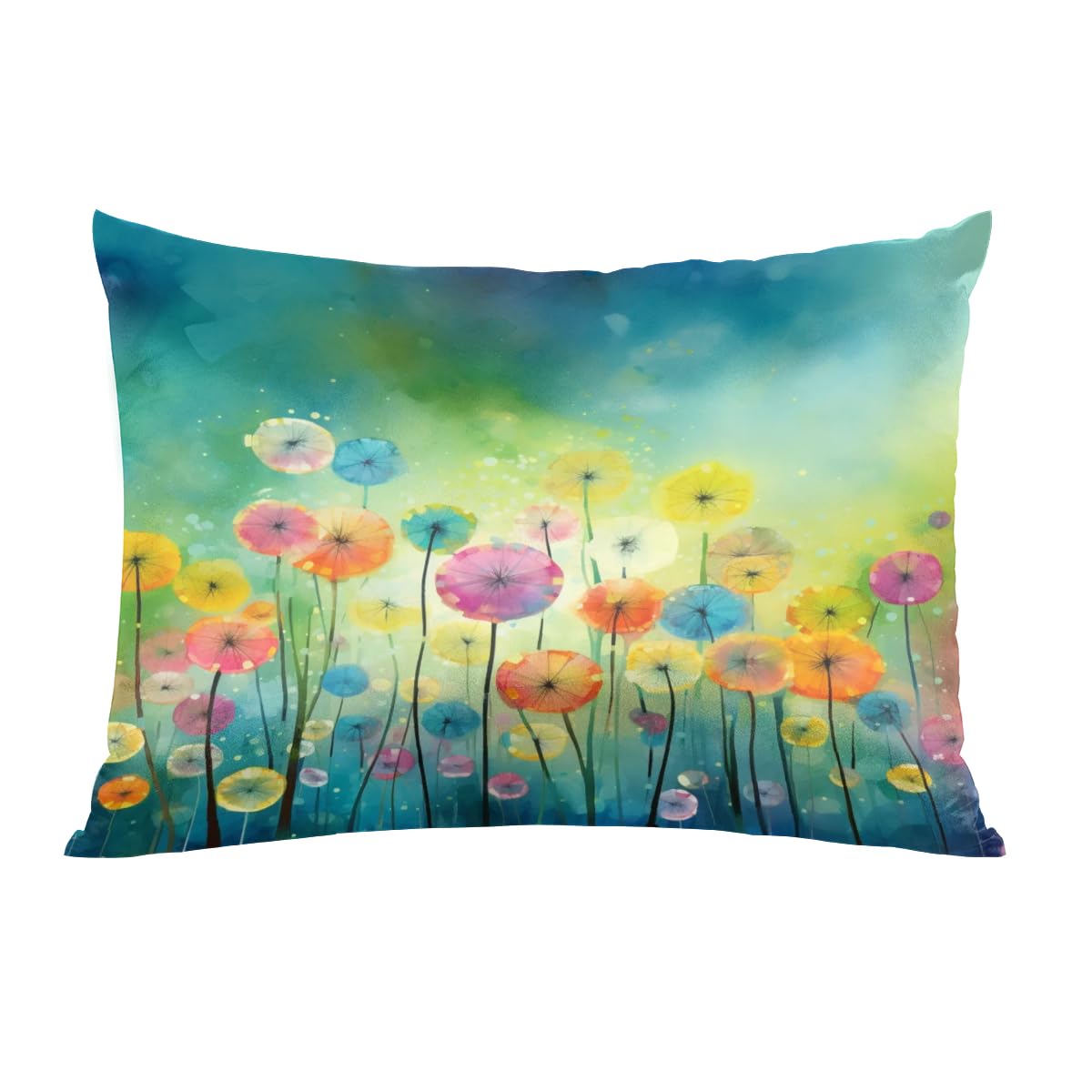 Pardick Watercolor Floral Dandelion Satin Pillowcase