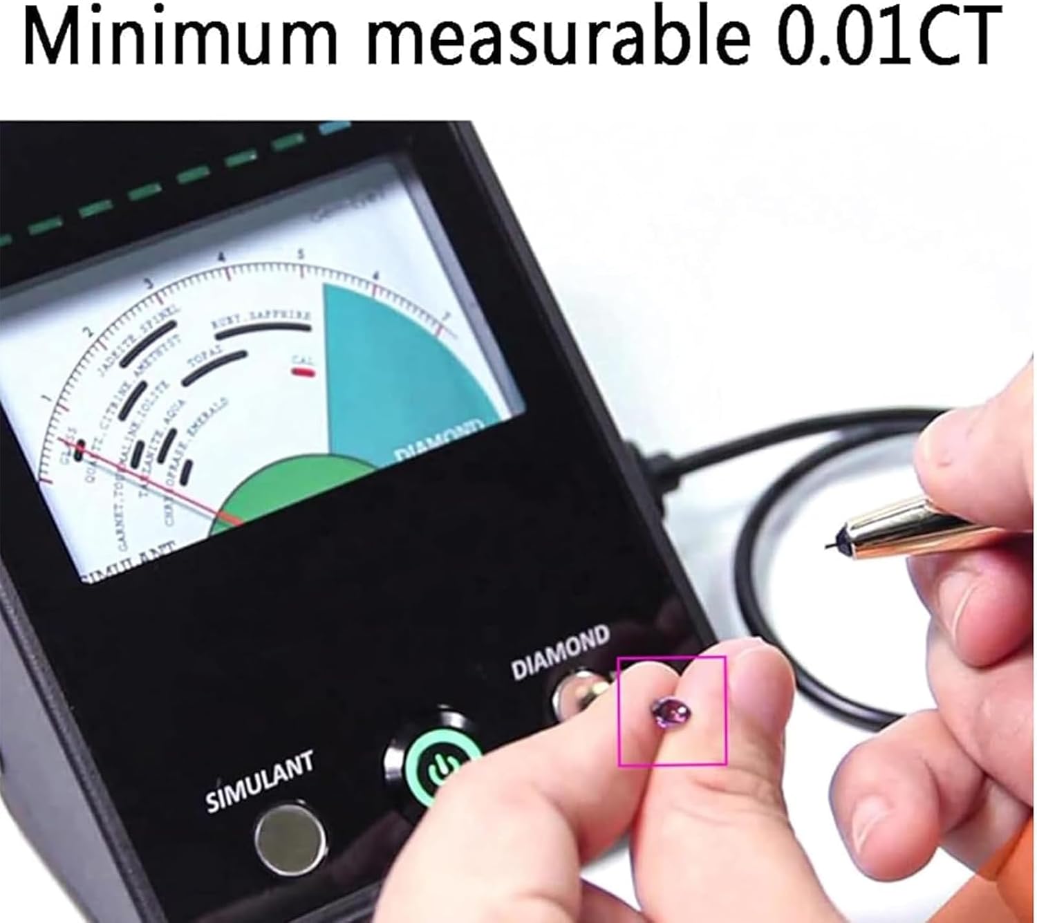 Gem Diamond Tester, High Precision Jewelry Diamond Tester with Indicator Plate and Light, Minimum Measurement: 0.01CT, Automatic Calibration,