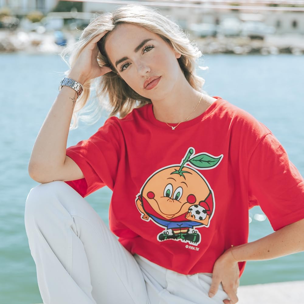 Copa - Camiseta - Hombre - Mascota Mundo España 1982 - Manga Corta - Rojo - 100% algodón - Talla XS