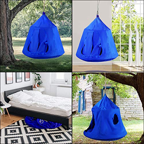 Orangea Hanging Tree Tent Blue Hanging Tree Tent For Kids 46 H X 43.4 Diam Hanging Tree House Tent Waterproof Portable Indoor Or Outdoor Use With Led Decoration Lights #TOP6