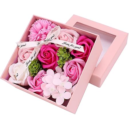 Amazon ソープフラワー 花束 プレゼント ギフト 誕生日 母の日 メッセージカード付き ピンク 花束 オンライン通販