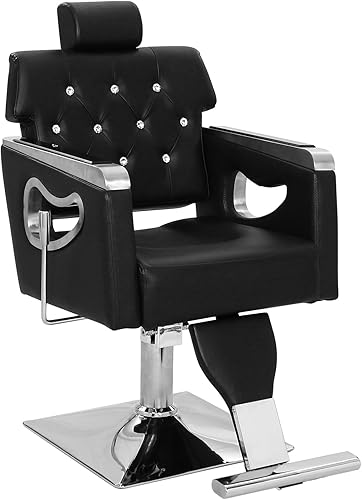 Garvee Silla de salón para estilistas, silla de peluquería hidráulica resistente con giro de 360 grados, silla reclinable para peluquería, spa de