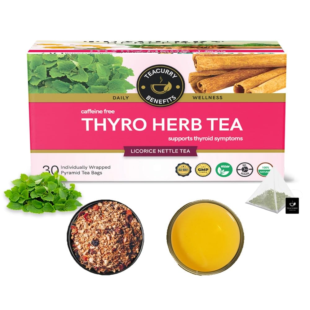 Teacurry Thyro Herb Tea Bags (30 Teabags) Balance Thyro - Manage Healthy T3,T4 levels - 100% Natural