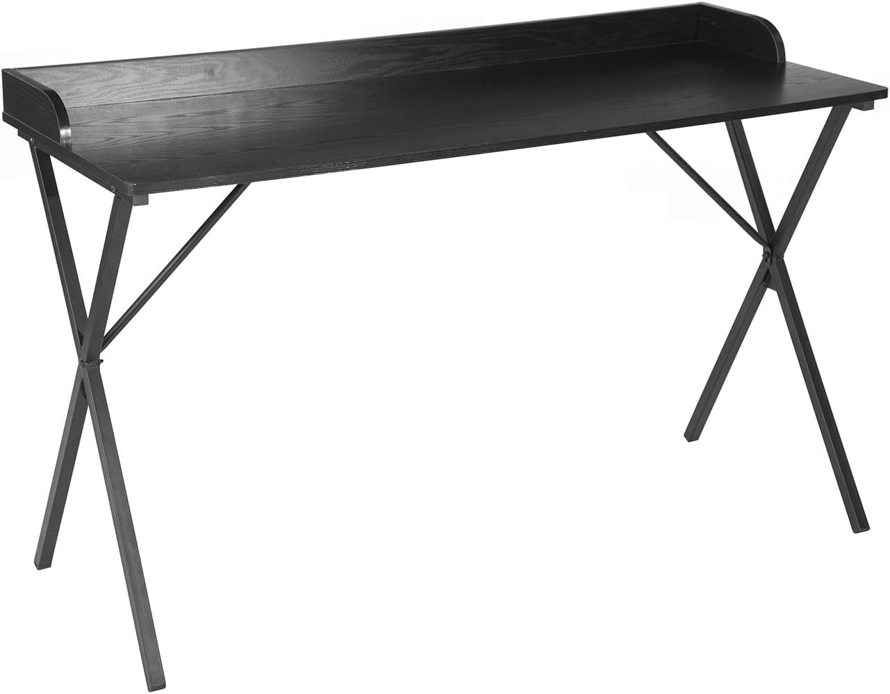 Computer Home Office, 47.2'' Study Writing Table Sturdy X-Frame with Large Wood Top, Easy Assembly Desk, Black