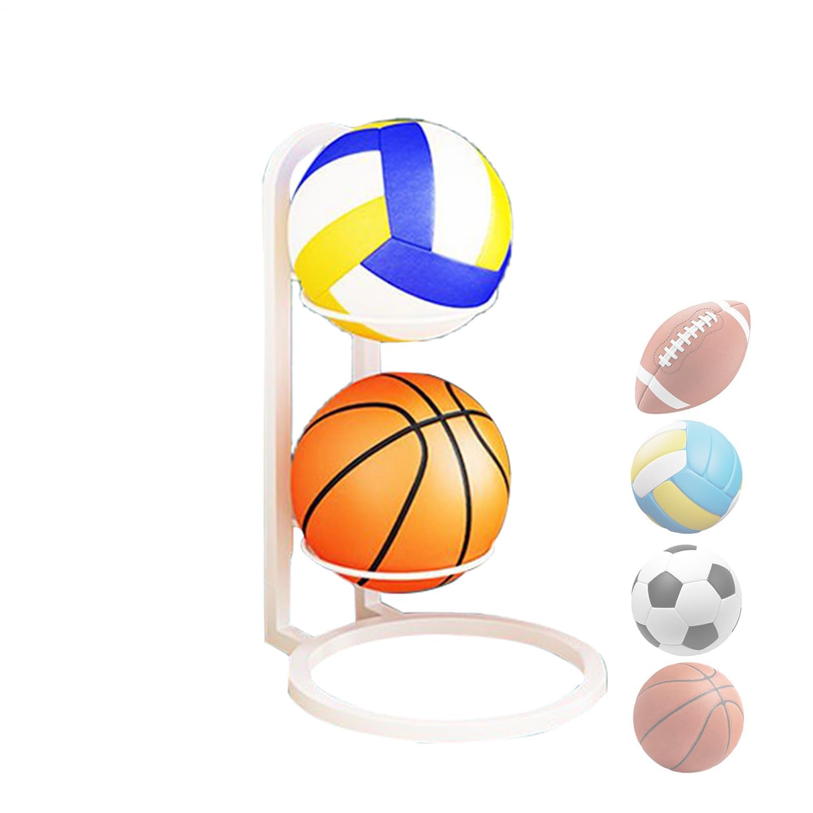 1/2/3/4/5-stöckiger Ballständer aus Eisen, vertikaler Ballhalter, Display für Volleyball, Basketball, Fußball – Ball für Zuhause und Fitnessstudio
