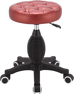 Bar Stool Rolling Drafting Stool Chair with Height Adjustable Base for Office and Massage Spa Medical Salon Tattoo Beauty Barber (Color : Coffee) Marriage (Red)