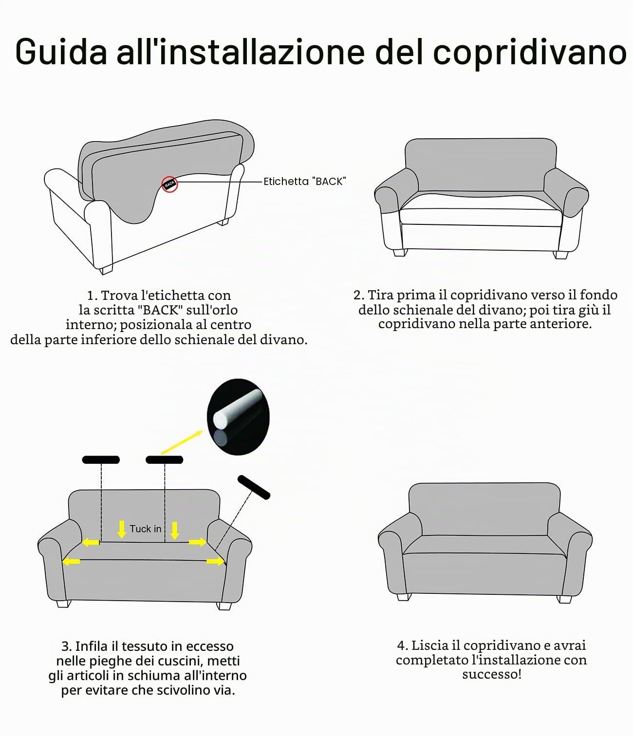 TIANSHU Copridivano 4 Posti Elasticizzato Jacquard Antiscivolo Copertura Poltrona Antimacchia Cani Pet Salvadivano (4 Posti, Sabbia)