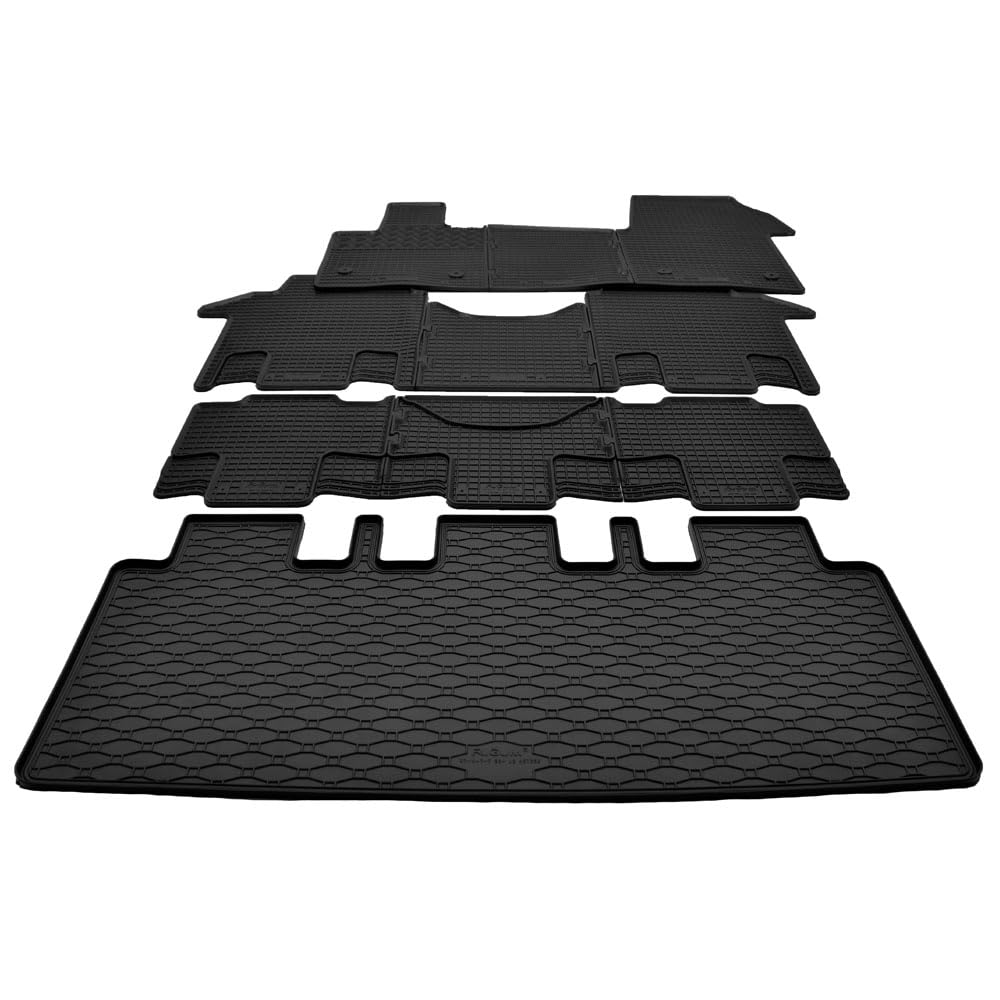 Mattenprofis Gummimatten Gummifußmatten geeignet für VW T7 Multivan L2 10-teilig Komplettauslage mit Kofferraumwanne ab Bj. 2022 Ri