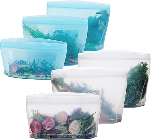 Miniatura 8 de Zip Standing Bolsa de almacenamiento de alimentos de silicona reutilizable, contenedor de almacenamiento de alimentos, bolsa de sellado reutilizable