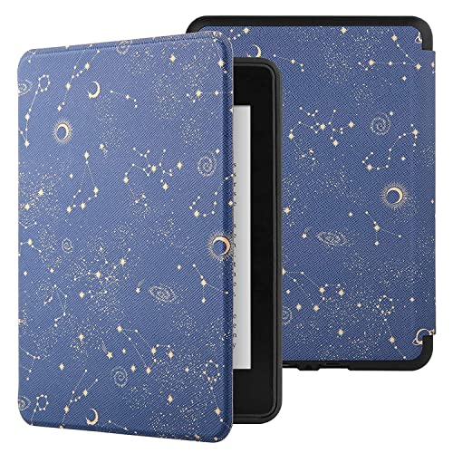 Image of MOCA Case for Kindle Paperwhite 12th Gen 7 inch (2024) & Kindle Colorsoft 7 inch (2025), Slim PU Leather Cover with Auto Wake /Sleep, Magnetic Closure, Lightweight (Blue Constalltion)