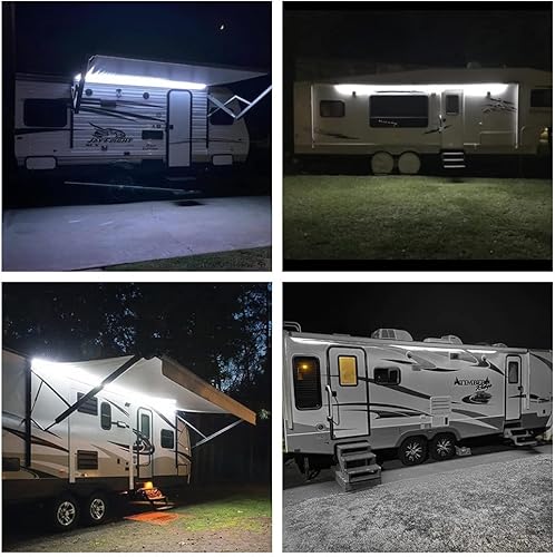 Vista 6 de Kit de Luces LED de Resplandor Inferior de 25 Pies para RV, Luces de Bajos de Caravana de 12V para Autocaravana Remolque de Viaje Puestos