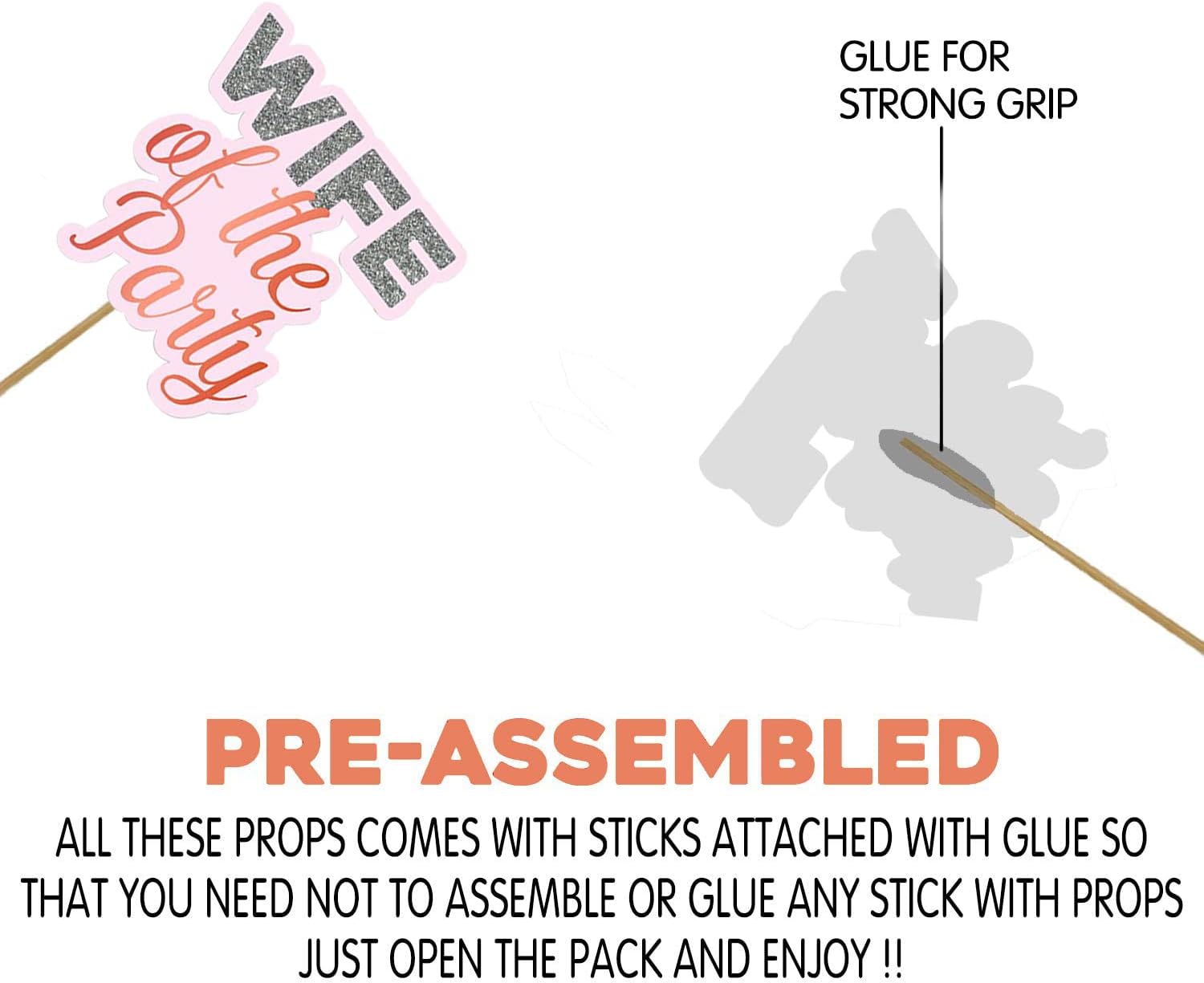 Bride to Be Props for Bachelorette Party- 20Pcs Bride to Be Photo Booth Props/Bride to Be Decorations/Bridal Shower Decoration/Bride to Be Party Props/Bride Be Be Combo Set Supplies