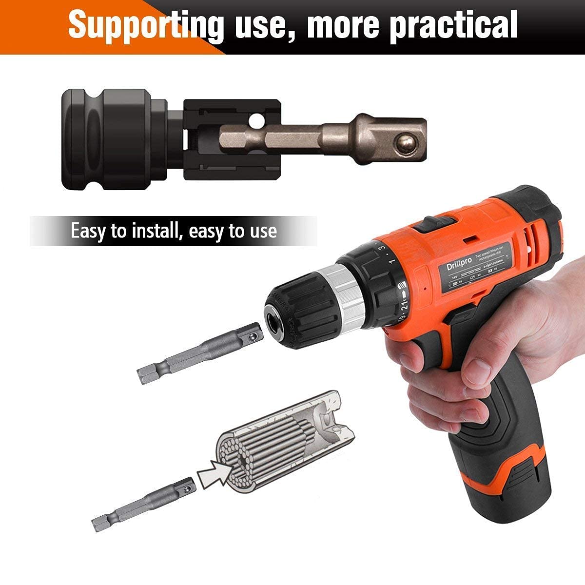 Jeu De 14 Adaptateurs De Douilles Hexagonales 6-19 Mm Pour Perceuses à