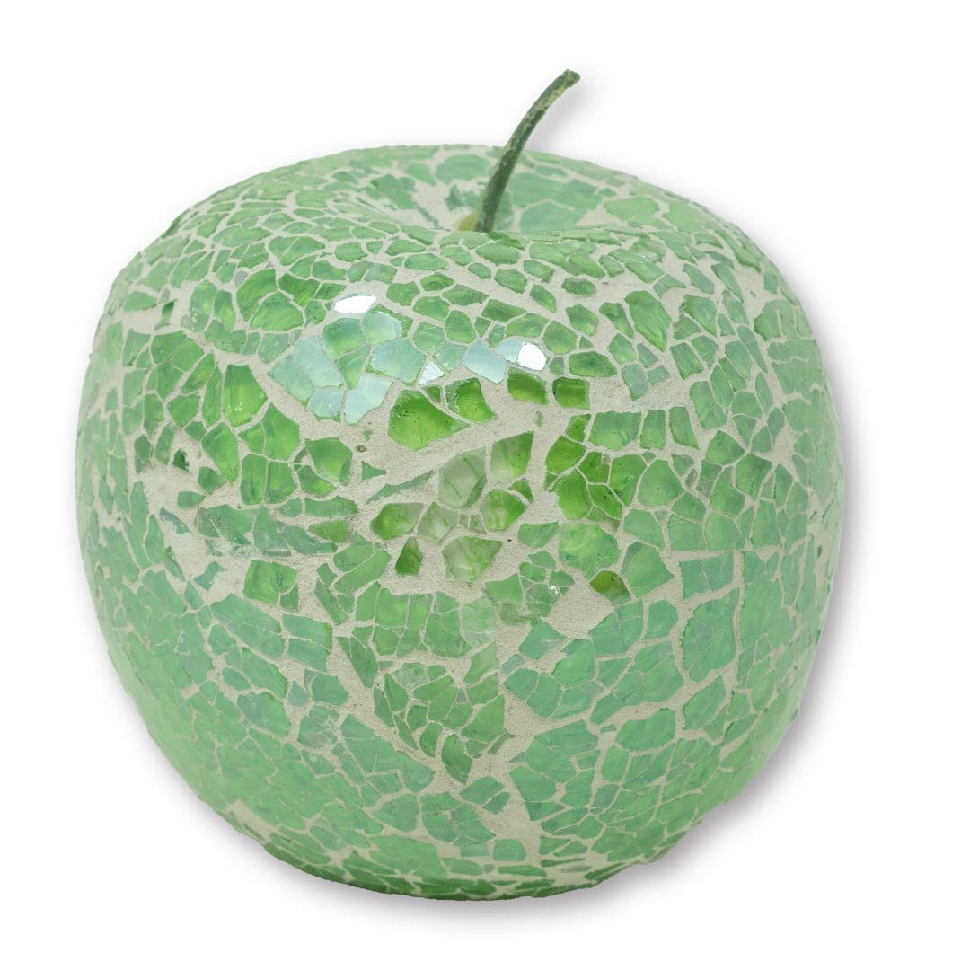 Angraves Green Mosaic Glass Apple Home Decorative Fruit Bowl Display Piece Gift