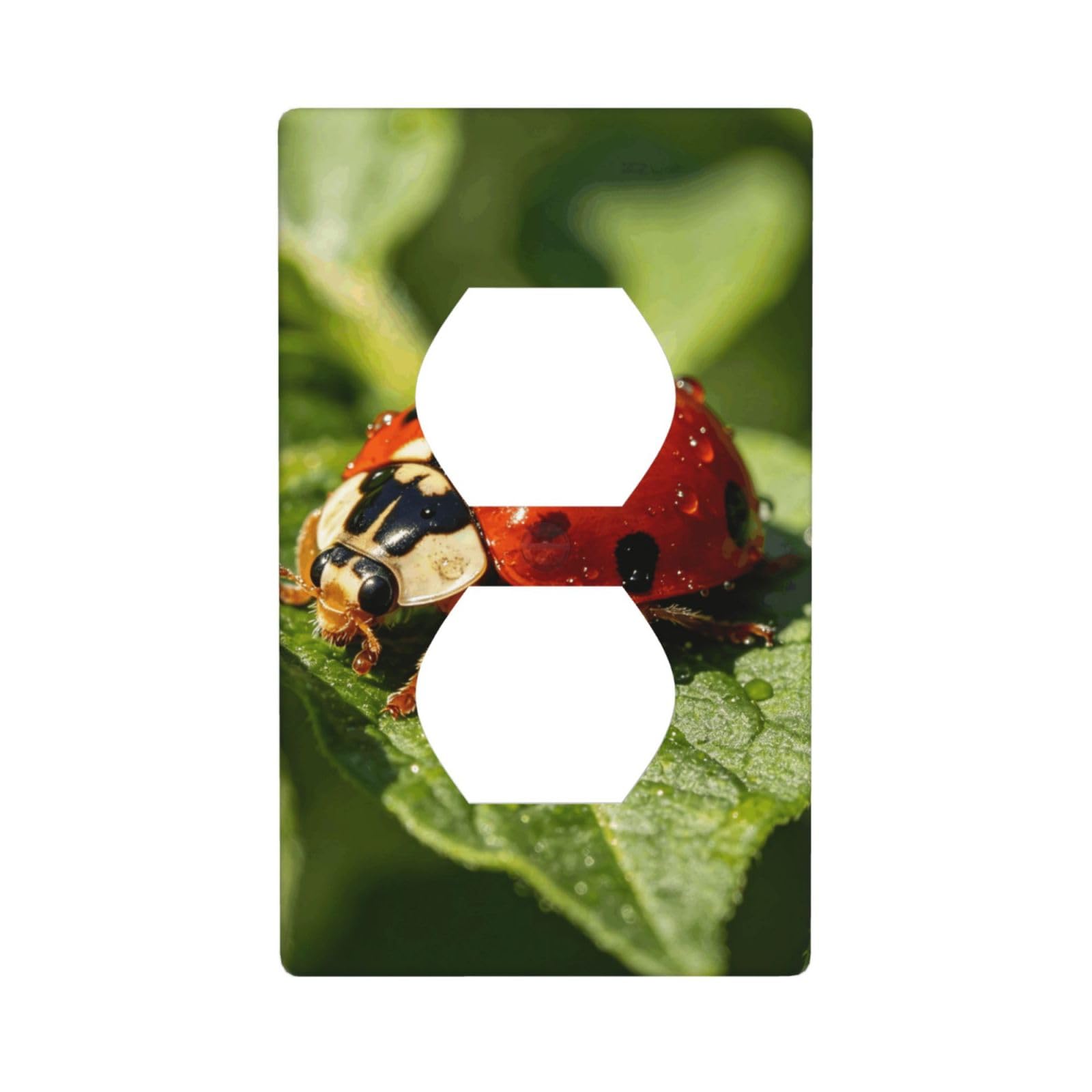 Cntdbu White Red Ladybug Art Unbreakable Polycarbonate Switch Plate-1 Gang Screwless Wall Plate For Home Office