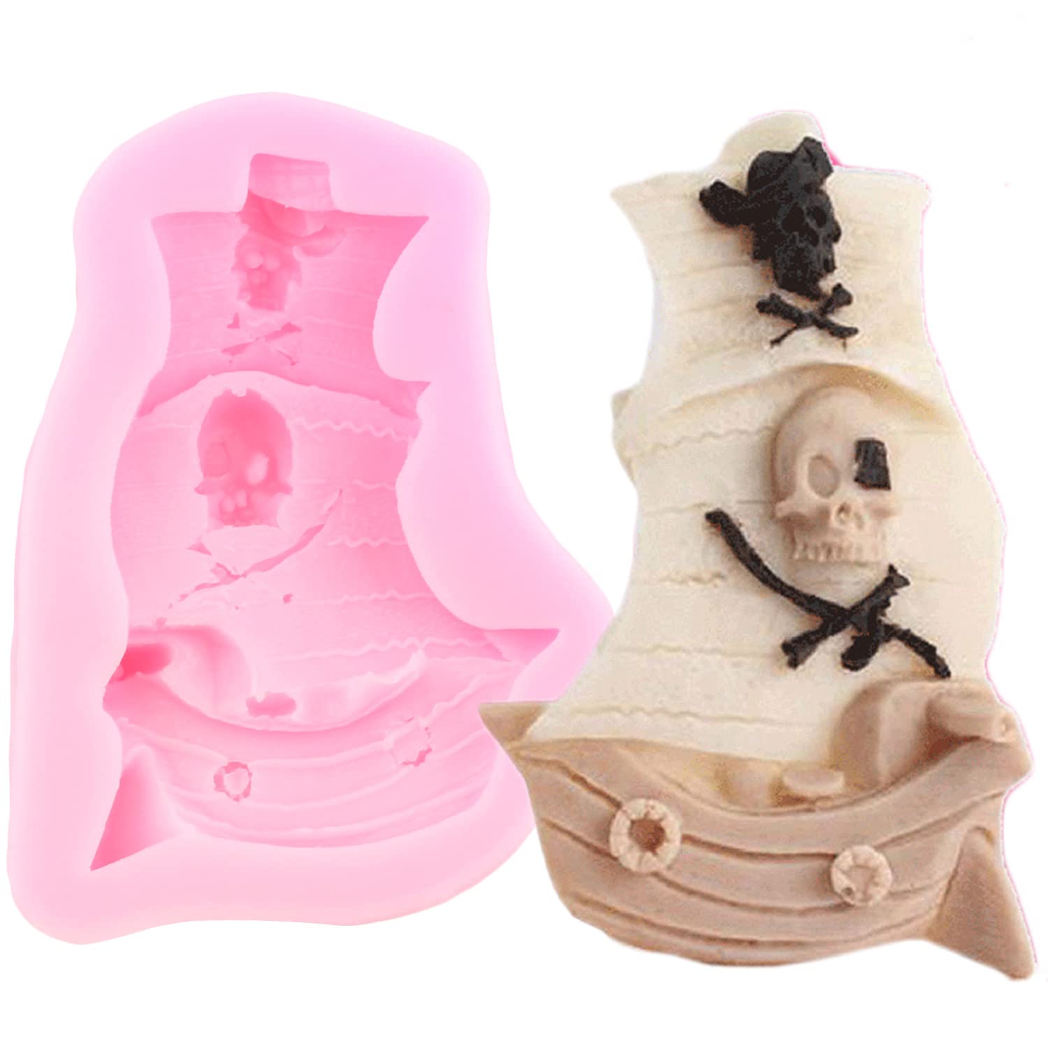 Mujiang Pirate Silicone Molds Pirate Ship Fondant Mold Sailboat Mold Sword Chocolate Mold For Cake Decorating Cupcake Topper Candy Polymer Clay Gum Paste Set Of 4 - Image 9