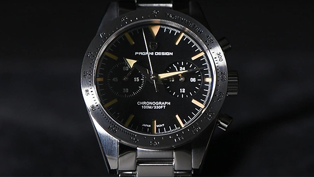 Pagani Design 1766 Orologio Uomo Vintage Cronografo - Movimento Al Quarzo Giapponese VK64, Cassa In Acciaio, Vetro Zaffiro, Impermeabile 100m