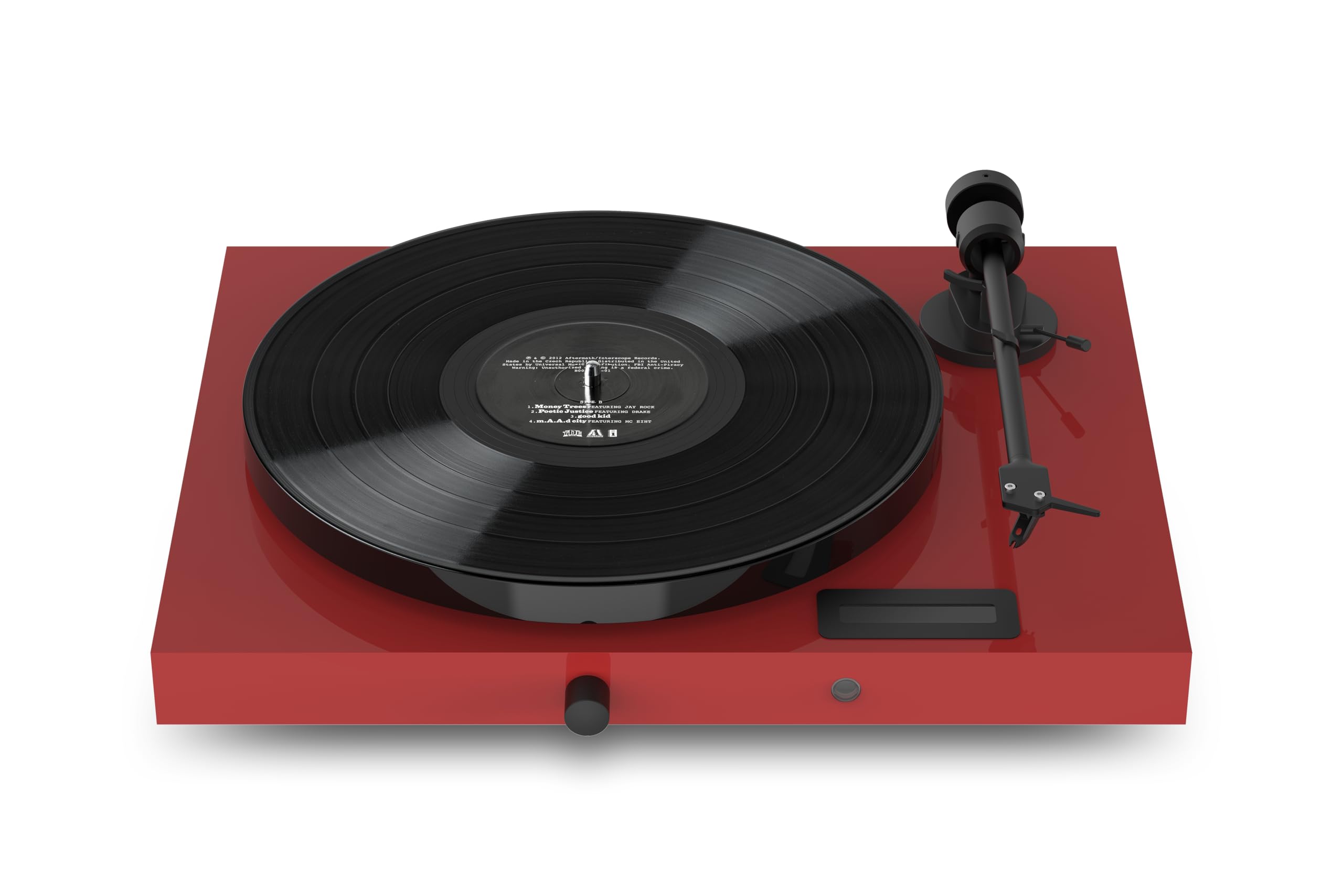 Pro-Ject Juke Box E1, Audiophiles “All-in-one Plug & Play“ Plattenspielersystem mit BT, Line-Eingang und Endverstärker (Rot)