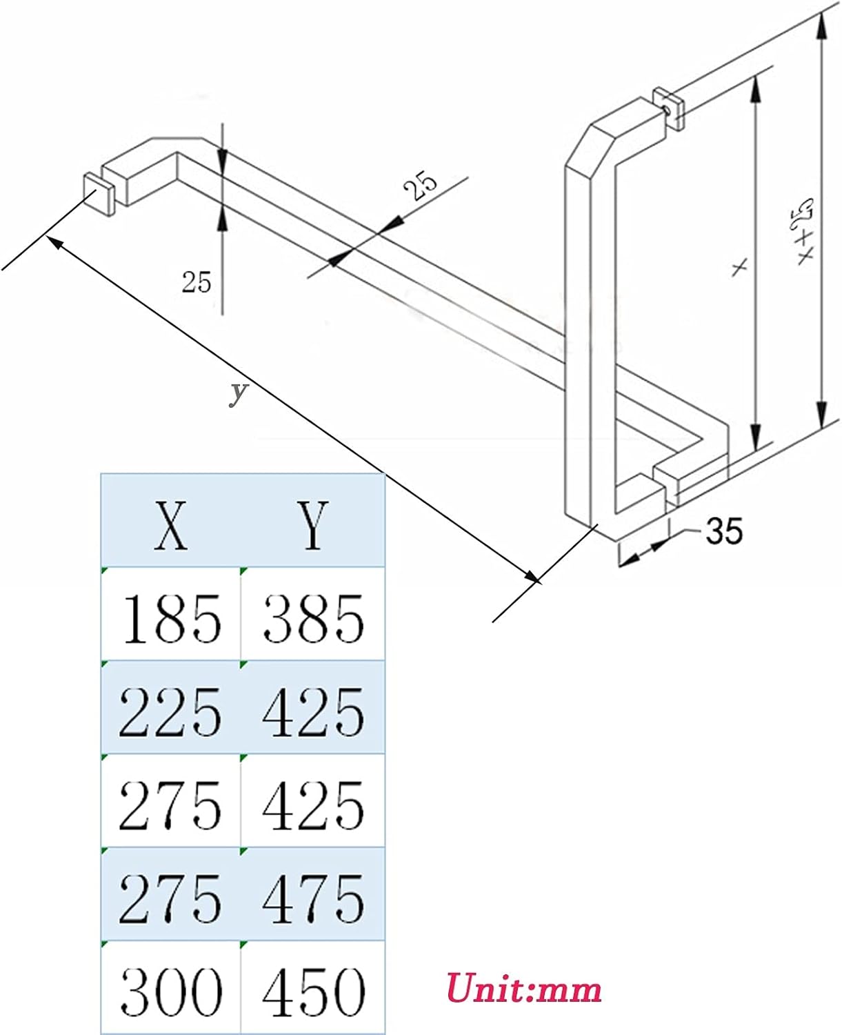 プッシュアンドプルシャワードアハンドル交換セットドアノブシャワーエンクロージャ用グラブバーステンレススチールタオルバー (Size