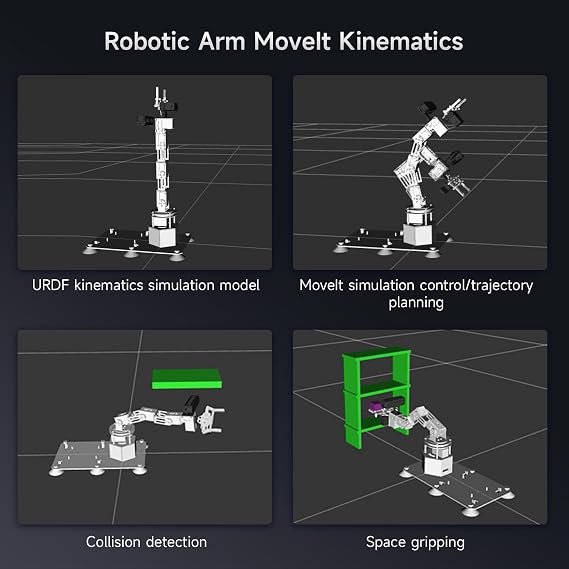 Yahboom DOFBOT PRO 6 Axis 3D Depth Recognition Robotic Arm, with Jetson Nano Master Control, APP Control, Adaptive Interactive Gripper, Movelt Kinematic Control (Ultimate with Nano SUB)