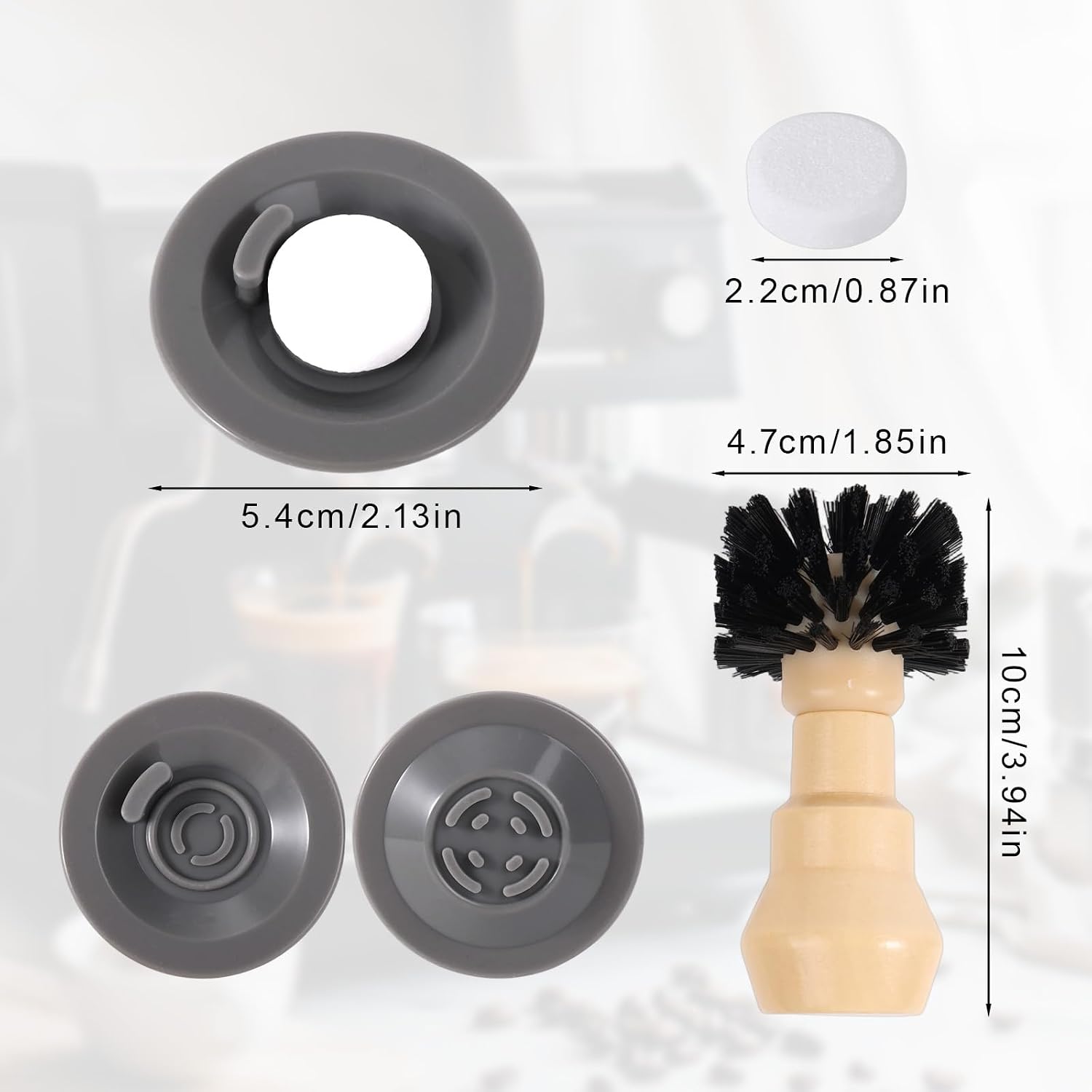 2pcs 54mm Espresso Backflush Rubber Clean Discs, Clean Brush image 2