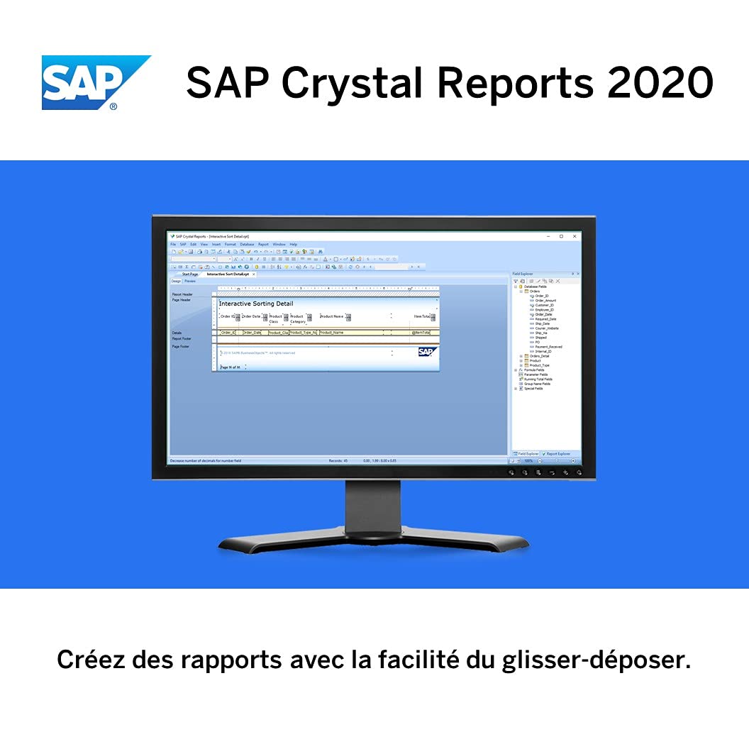 SAP Crystal Reports 2020 Reporting software | Standard | PC | Code d'activation PC - envoi par email