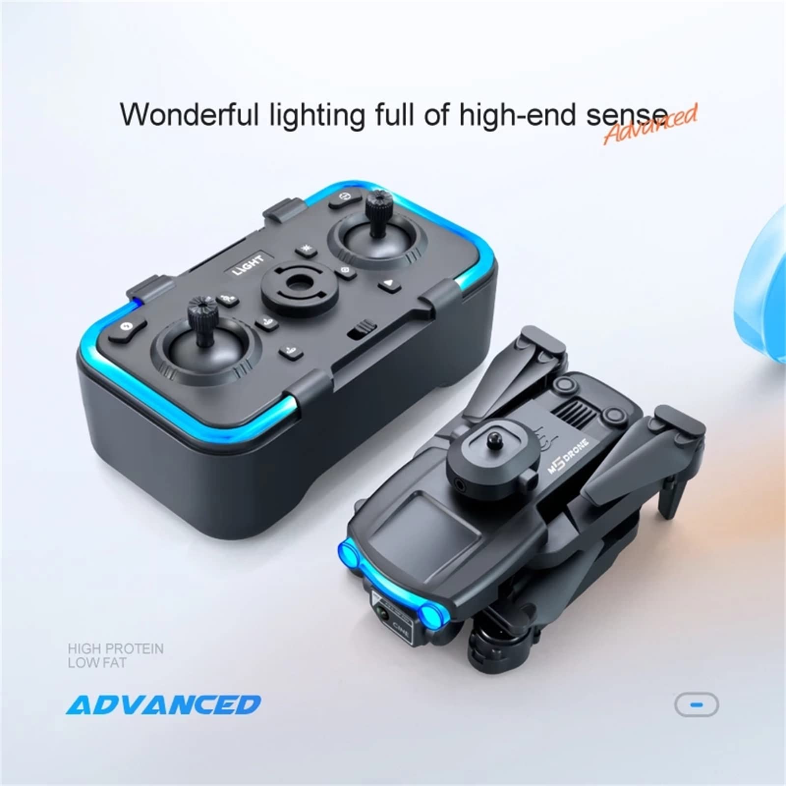 Dron FPV Plegable con Cámara WiFi 4K HD Ajustable, Cuadricóptero RC Ligero para Niños Adultos Principiantes, 2 Baterías Modulares, Desplazamiento Automático, Control De Aplicación